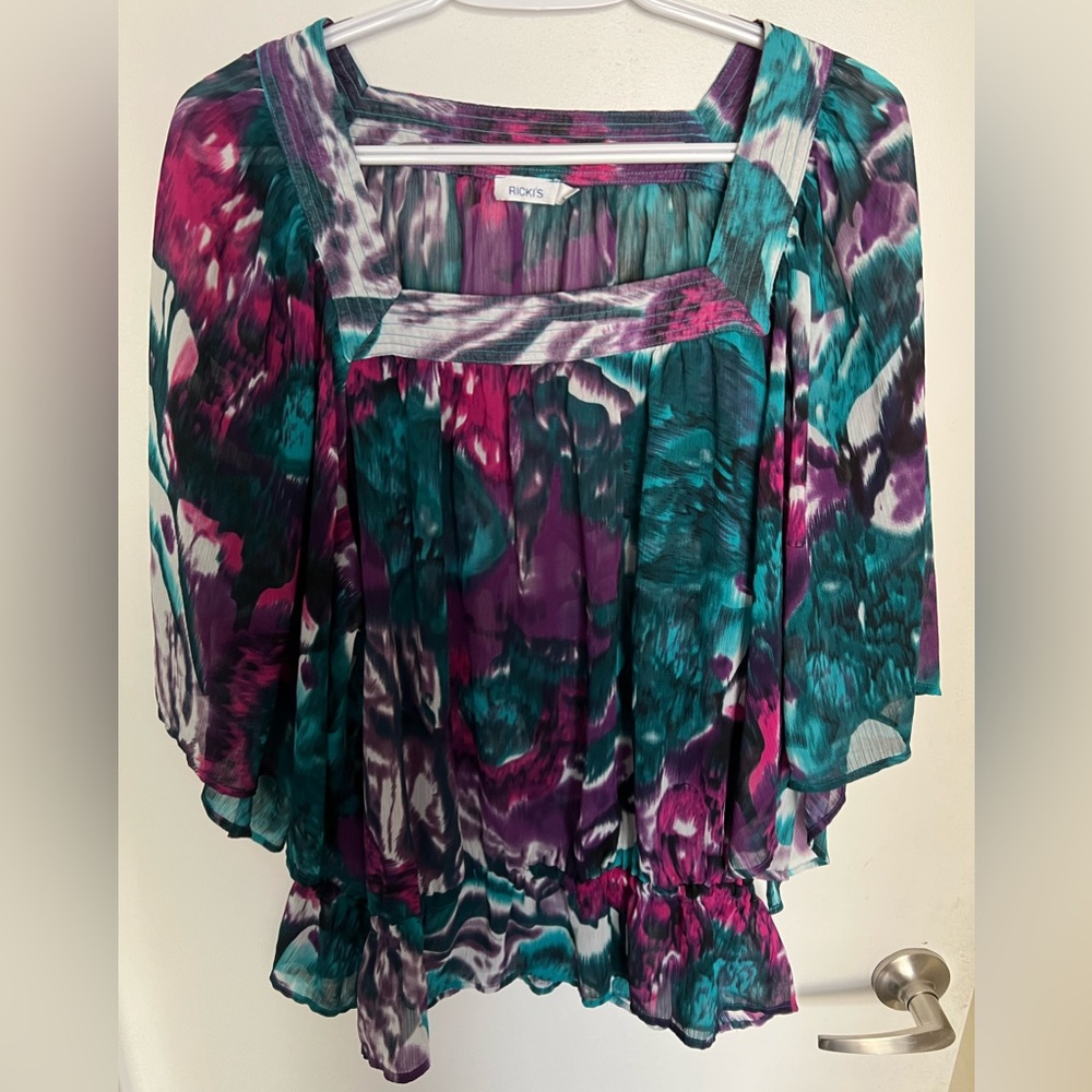 Multi colour sheer summer top